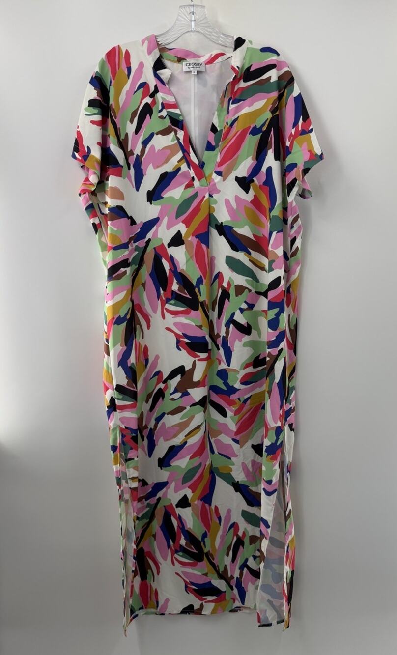 Crosby by Molly Burch Women’s Long Caftan Maxi Dress Abstract Size Medium